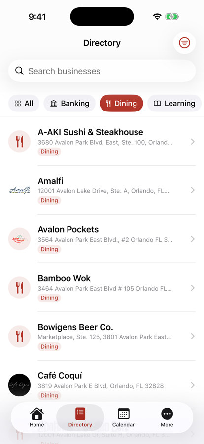 Avalon Park business directory